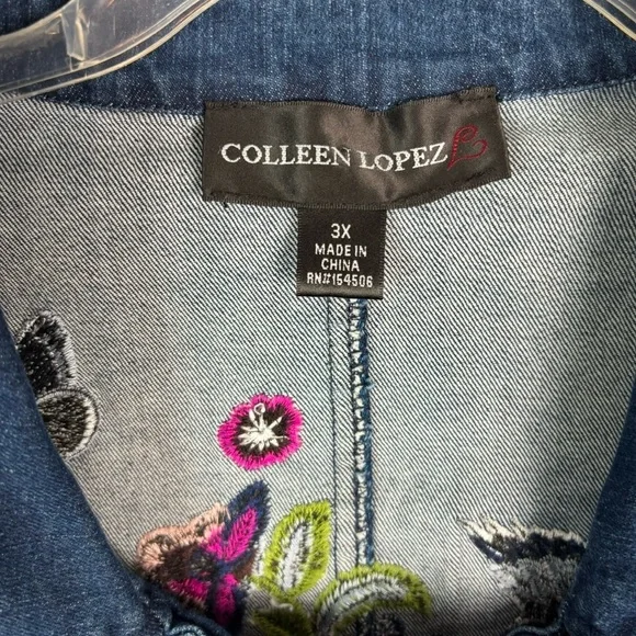 Colleen Lopez embroidered cropped denim jacket - Picture 5 of 7